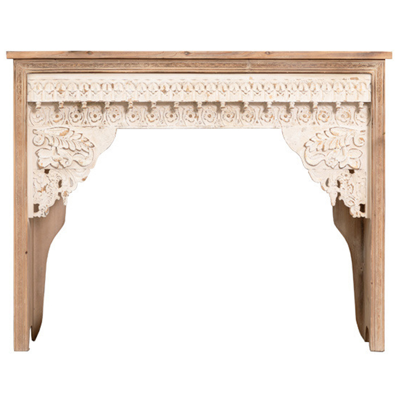 Консоль Indian Antique White Furniture Adnan Console Древесина Бежевый Консоль Indian Antique White Furniture Adnan Console Древесина Бежевый в Твери | Loft Concept