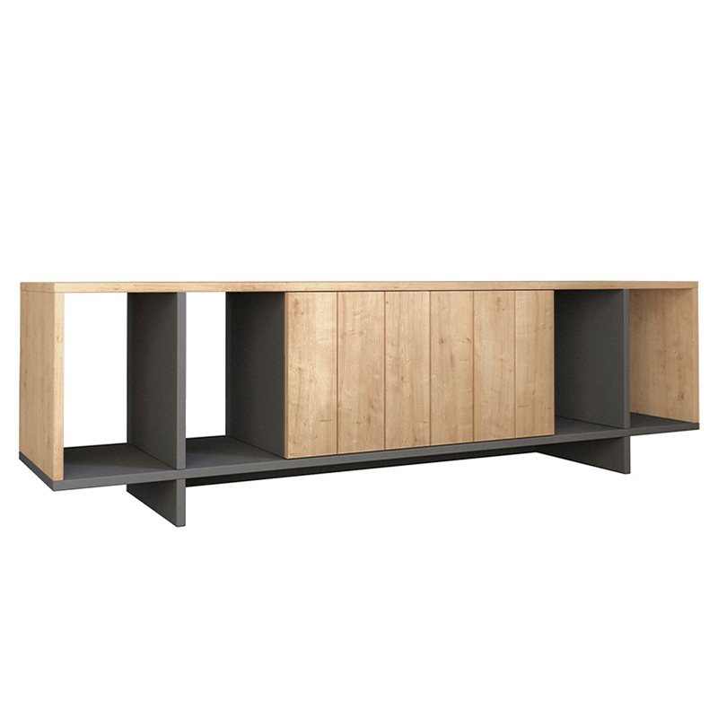ТВ-тумба с откидной дверцей и 4-мя полками ZITANO TV STAND OAK Светлый дуб Серый ТВ-тумба с откидной дверцей и 4-мя полками ZITANO TV STAND OAK Светлый дуб Серый в Твери | Loft Concept
