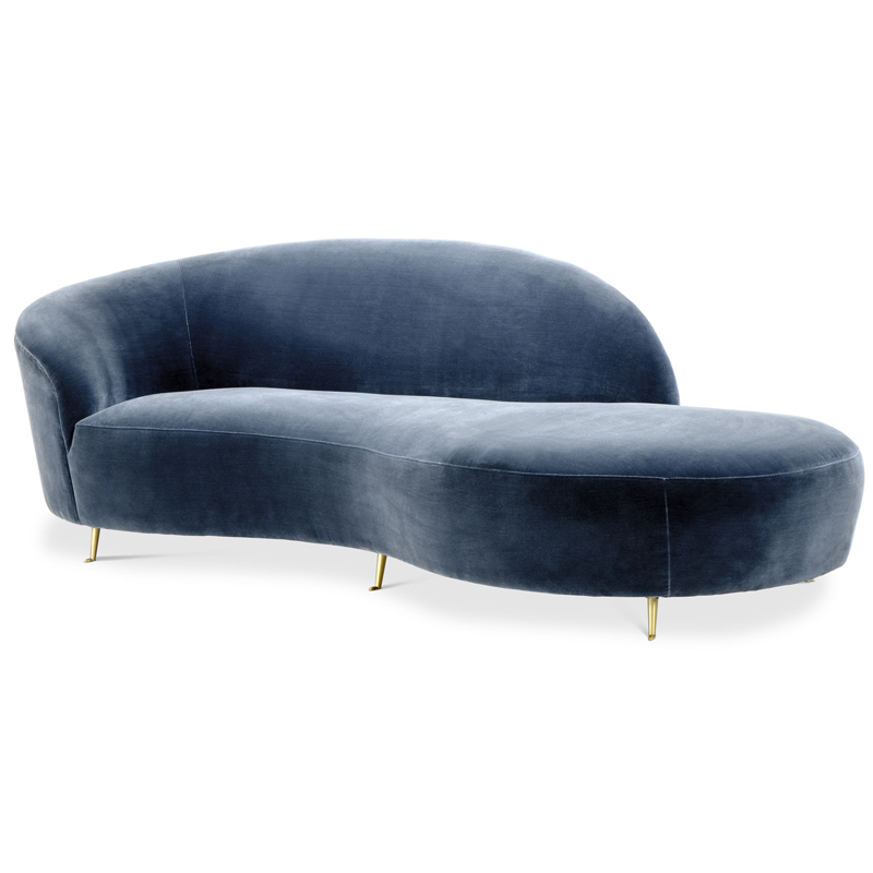 Кушетка Eichholtz Sofa Khan Синий Латунь Кушетка Eichholtz Sofa Khan Синий Латунь в Твери | Loft Concept