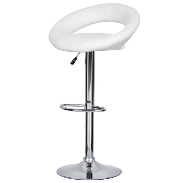Барный стул Ring Dark White Хром Белый Барный стул Ring Dark White Хром Белый в Твери | Loft Concept