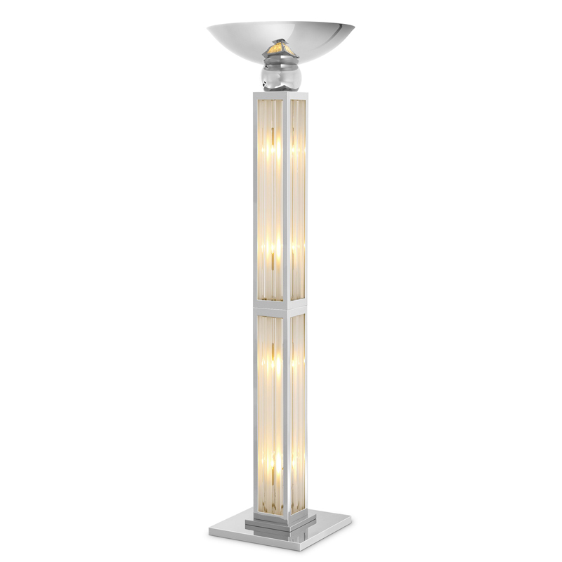 Торшер Eichholtz Floor Lamp Dorrell Никель Прозрачный Торшер Eichholtz Floor Lamp Dorrell Никель Прозрачный в Твери | Loft Concept