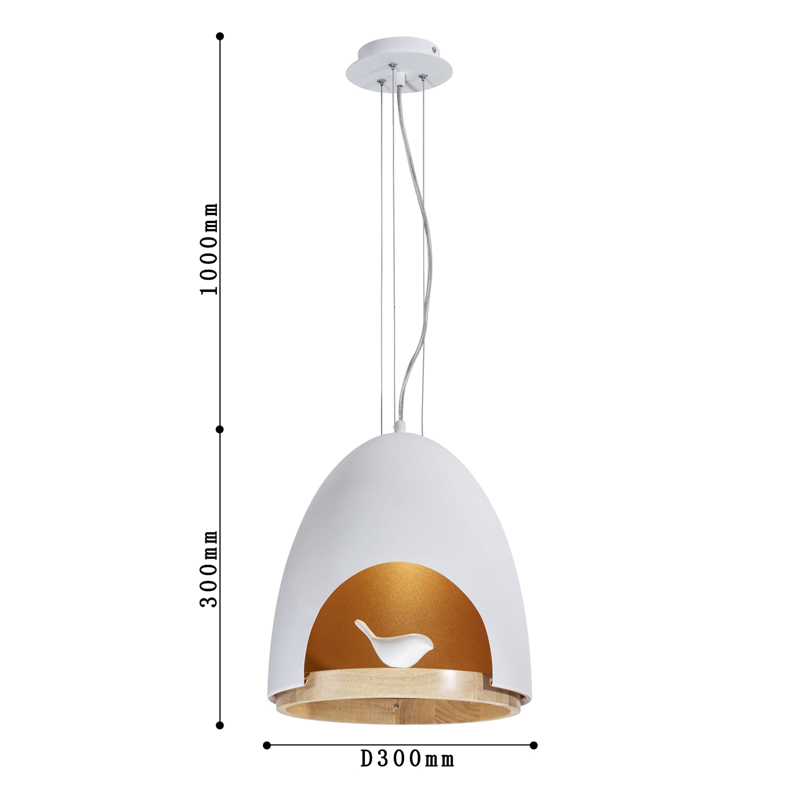 Люстра белого цвета с деревянным обручем PROVENCE BIRD в Твери