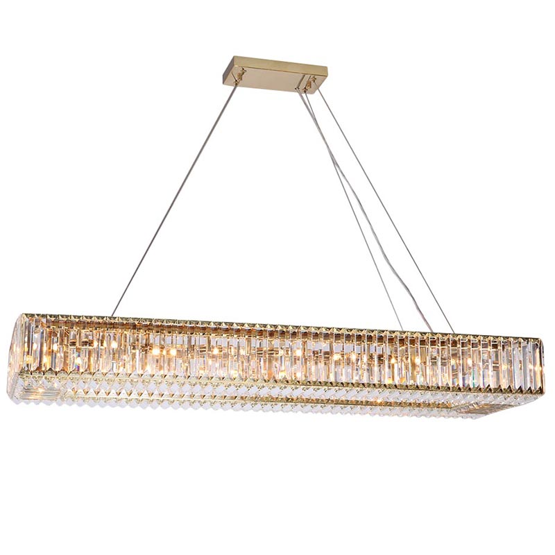 Люстра Darleen Crystal Gold Rectangular Chandelier Золотой Прозрачный (Transparent) в Твери | Loft Concept 