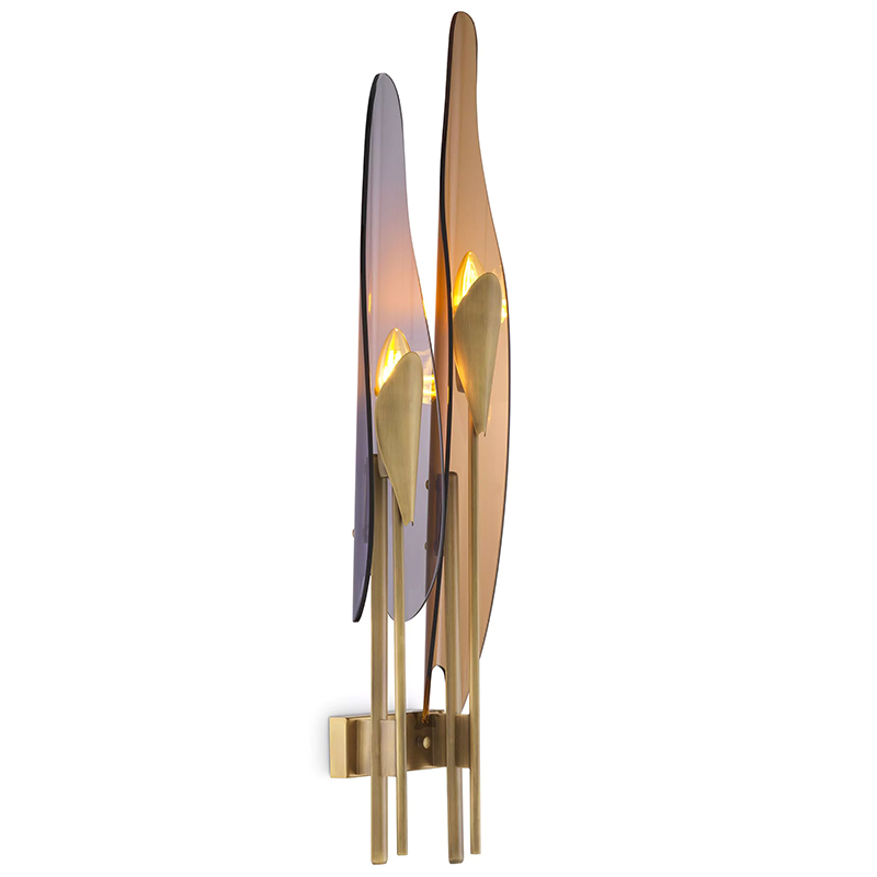Бра Eichholtz Wall Lamp Sky Янтарный Стекло Смок Латунь Бра Eichholtz Wall Lamp Sky Янтарный Стекло Смок Латунь в Твери | Loft Concept