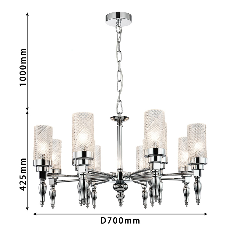 Люстра цвета хром Balusters D70 см Люстра цвета хром Balusters D70 см в Твери