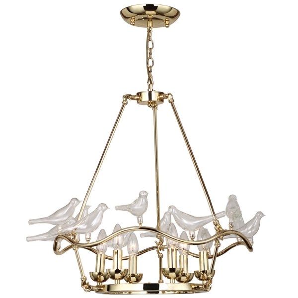 Люстра Dove Chandelier Glass Bird 6 Золотой Люстра Dove Chandelier Glass Bird 6 Золотой в Твери | Loft Concept
