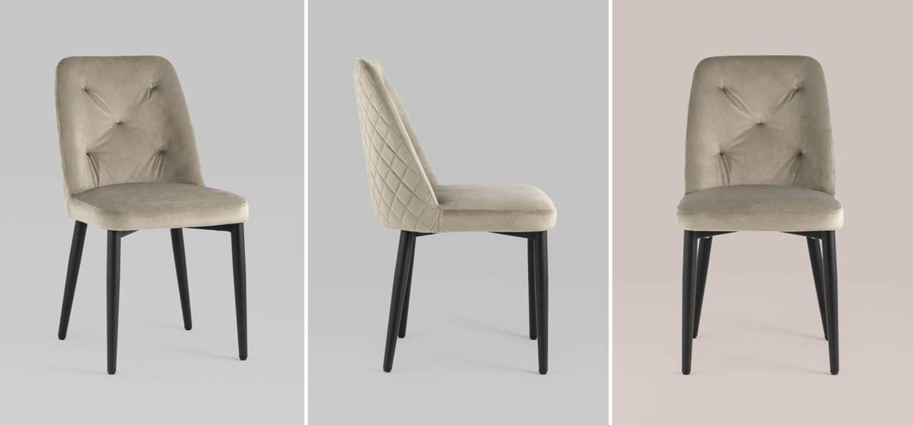 Стул Emma Chair Велюр Шампань - фото