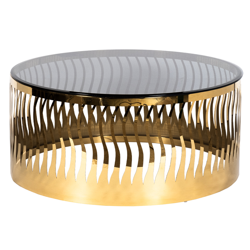 Кофейный стол Emerson Coffee Table Глянцевое золото Стекло Смок Кофейный стол Emerson Coffee Table Глянцевое золото Стекло Смок в Твери | Loft Concept
