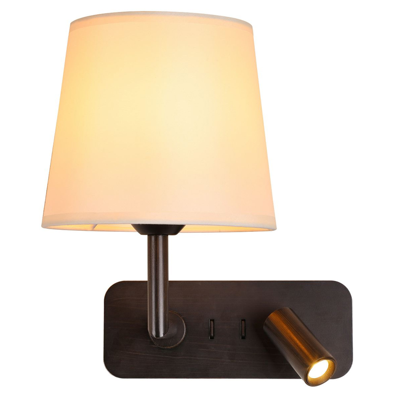 Бра с абажуром Trumpet Lamp Black 2 лампы Черный Белый Бежевый Бра с абажуром Trumpet Lamp Black 2 лампы Черный Белый Бежевый в Твери | Loft Concept