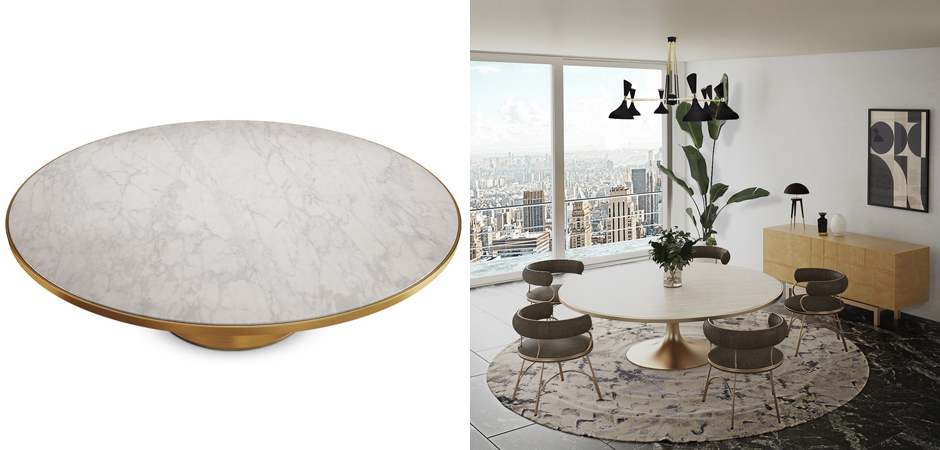 Обеденный стол Marble in Metal Dining Table Обеденный стол Marble in Metal Dining Table - Loft-Concept в Твери