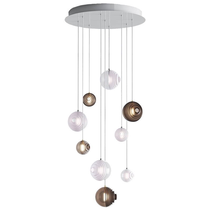 Каскадная Люстра Loft Industry Modern Glass Universe Стекло Смок Белый Каскадная Люстра Loft Industry Modern Glass Universe Стекло Смок Белый в Твери | Loft Concept