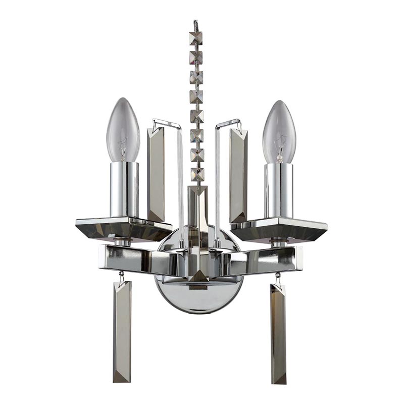 Бра Vivien Crystal Chrome Wall Lamp Хром Серый Бра Vivien Crystal Chrome Wall Lamp Хром Серый в Твери | Loft Concept