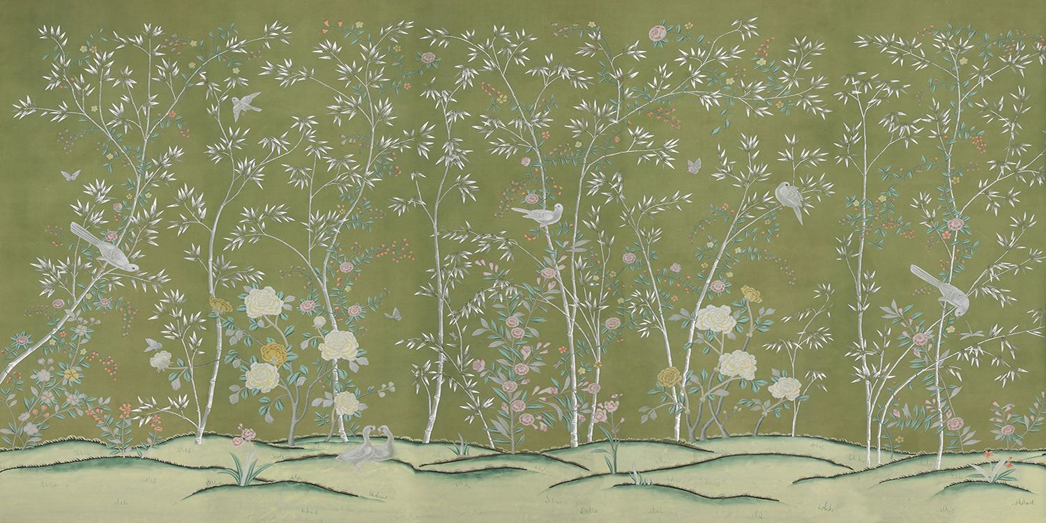 Обои шинуазри Portman Green - фото