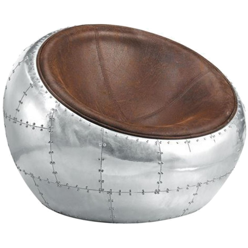 Кресло Aviator Half Dome Chair Коричневый Алюминий Кресло Aviator Half Dome Chair Коричневый Алюминий в Твери | Loft Concept
