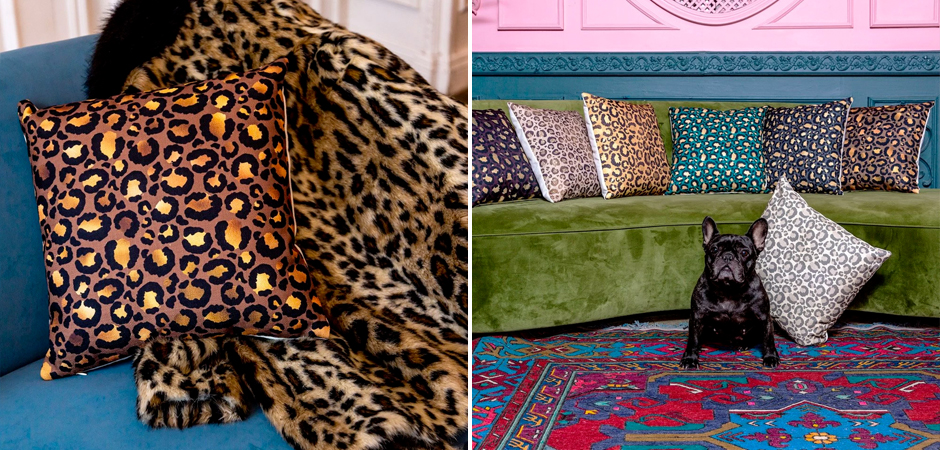 Декоративная подушка с леопардовым принтом Wild animals Dark - Loft-Concept в Твери