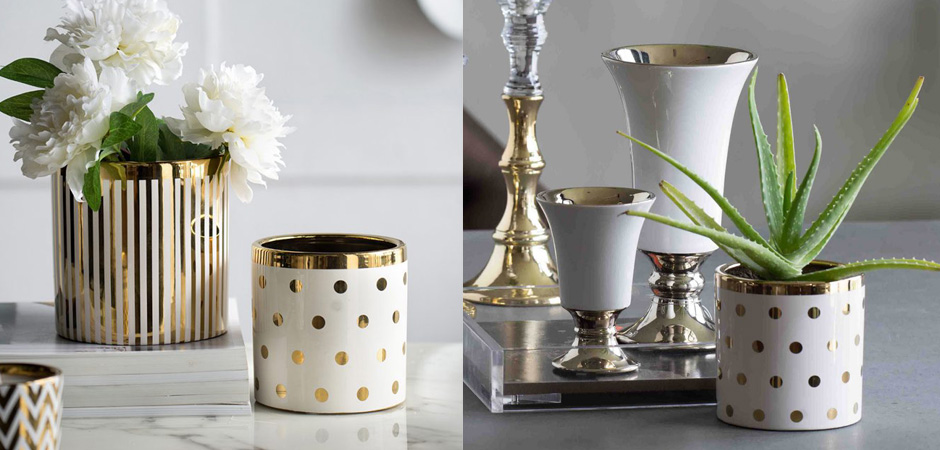 Ваза Gold & White Peas Ваза Gold & White Peas - Loft-Concept в Твери