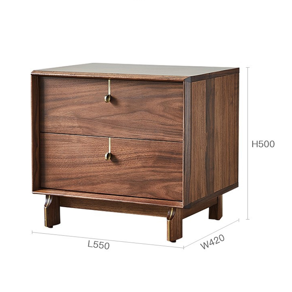 Прикроватный деревянный столик с ящиками Moon Walnut Furniture Прикроватный деревянный столик с ящиками Moon Walnut Furniture в Твери