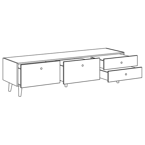 Длинная ТВ-тумба с принтом на ящиках Elise TV Stand в Твери