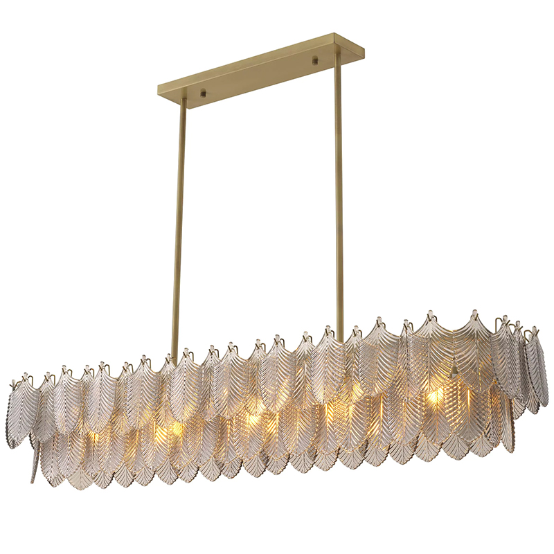 Люстра Eichholtz Chandelier Verbier Rectangular Стекло Смок Латунь Люстра Eichholtz Chandelier Verbier Rectangular Стекло Смок Латунь в Твери | Loft Concept