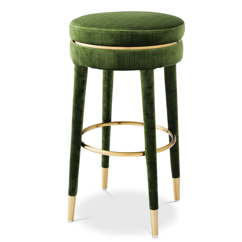 Барный стул Eichholtz Bar Stool Parisian green Зеленый Латунь Барный стул Eichholtz Bar Stool Parisian green Зеленый Латунь в Твери | Loft Concept