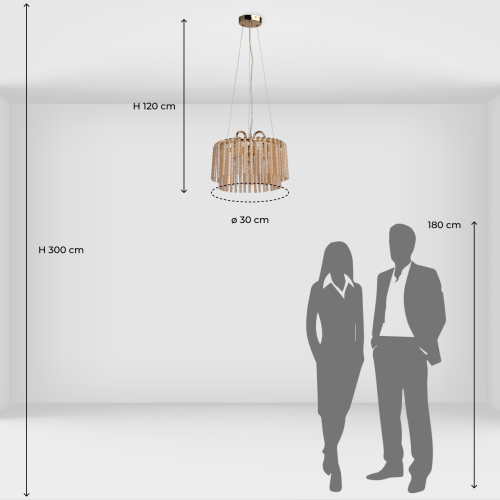 Люстра с подвесными рифлеными стеклянными трубками Nembus в Твери