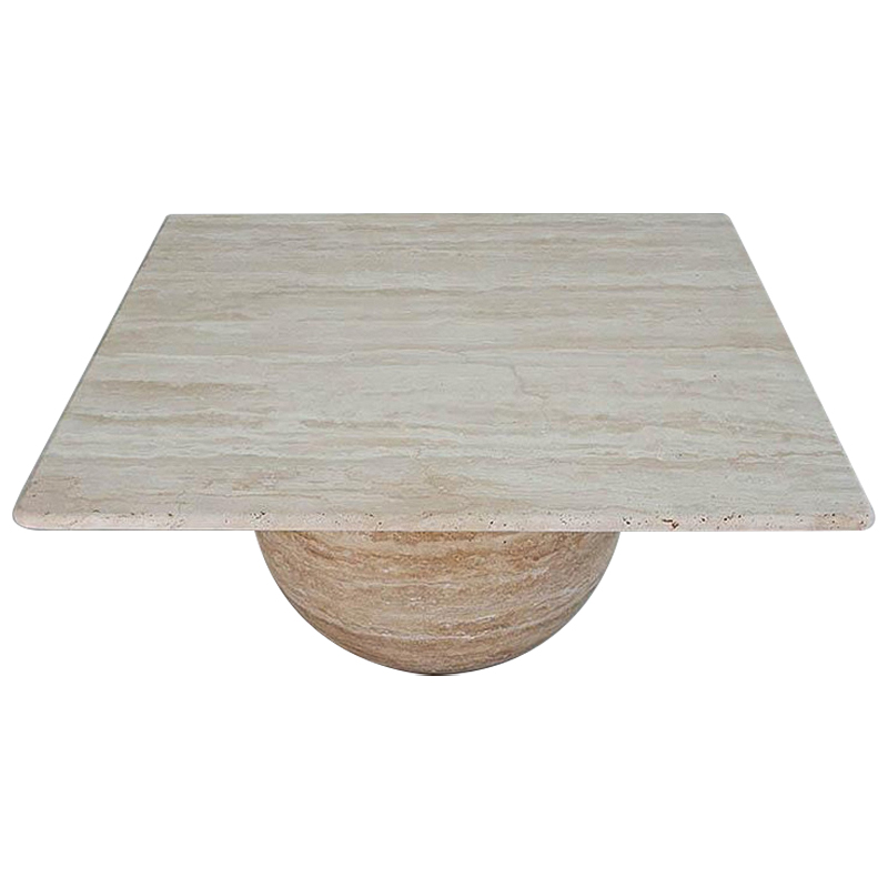 Кофейный стол Edna Travertine Coffee Table Коричневый Бежевый Кофейный стол Edna Travertine Coffee Table Коричневый Бежевый в Твери | Loft Concept