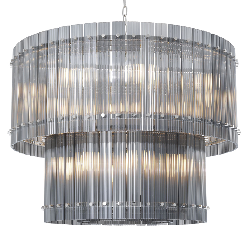 Люстра Eichholtz Chandelier Ruby L smoke Никель Стекло Смок Люстра Eichholtz Chandelier Ruby L smoke Никель Стекло Смок в Твери | Loft Concept