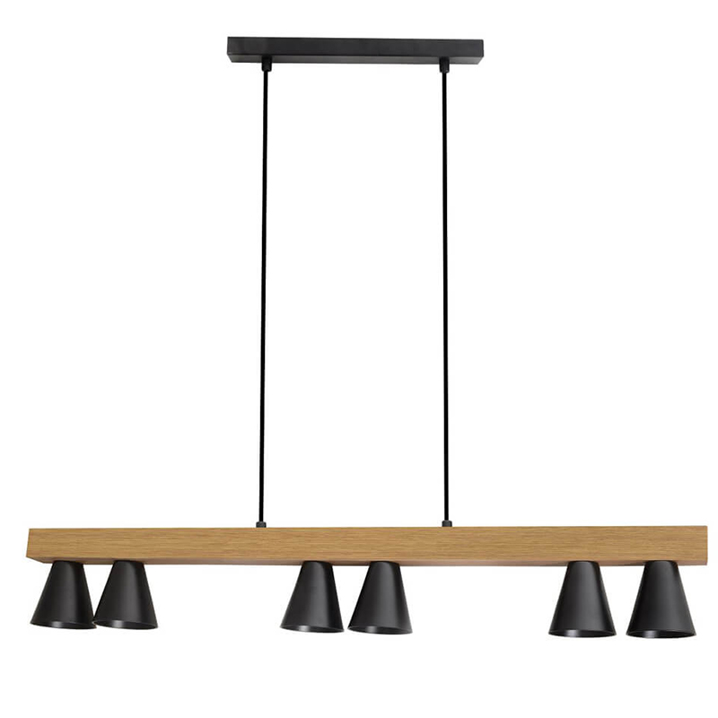 Люстра Marius Cone Linear Chandelier Черный Древесина Люстра Marius Cone Linear Chandelier Черный Древесина в Твери | Loft Concept