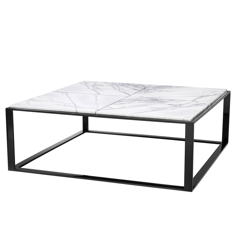 Кофейный стол Eichholtz Coffee Table San Ramon Черный Белый Мрамор Bianco Кофейный стол Eichholtz Coffee Table San Ramon Черный Белый Мрамор Bianco в Твери | Loft Concept