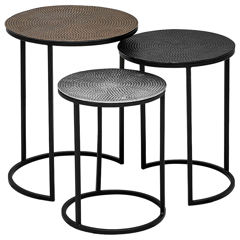 Набор приставных столиков Patrice side table Темная бронза винтаж Черный Набор приставных столиков Patrice side table Темная бронза винтаж Черный в Твери | Loft Concept