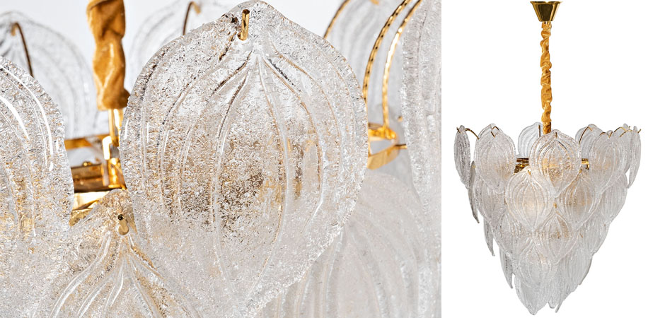 Люстра Textured Glass Chandelier Petal 10 Люстра Textured Glass Chandelier Petal 10 - Loft-Concept в Твери