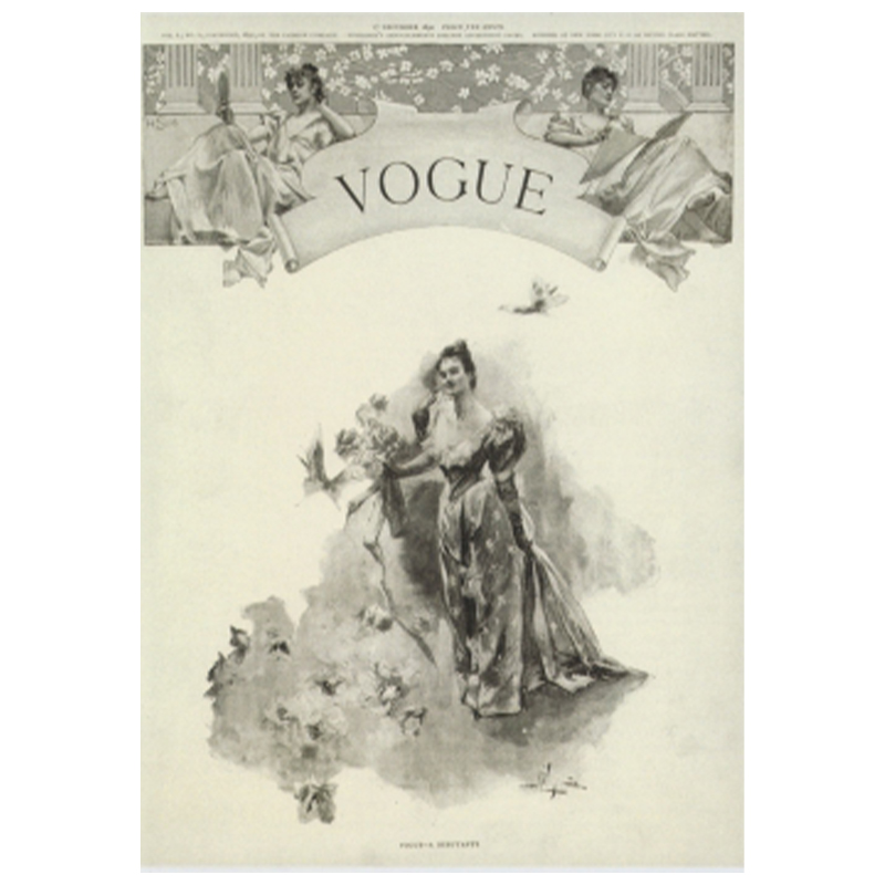 Постер Vogue Cover 1892 Desemder Бежево-серый Постер Vogue Cover 1892 Desemder Бежево-серый в Твери | Loft Concept
