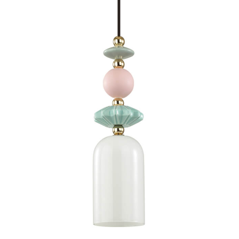Подвесной светильник Iris hanging lamp candy Белое матовое стекло Розовый пастельный Зеленый Подвесной светильник Iris hanging lamp candy Белое матовое стекло Розовый пастельный Зеленый в Твери | Loft Concept