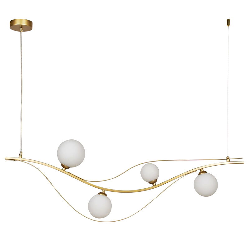 Люстра изогнутой формы Golden Pearl Белый Золотой Люстра изогнутой формы Golden Pearl Белый Золотой в Твери | Loft Concept