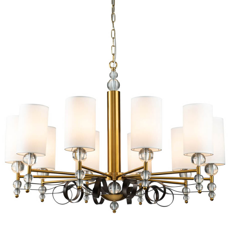 Люстра Annelies Chandelier 10 Золотой Черный Белый Люстра Annelies Chandelier 10 Золотой Черный Белый в Твери | Loft Concept