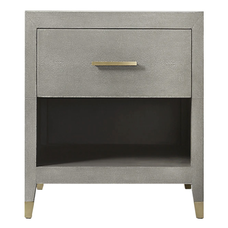 Charles Stingray Gray Bedside table Тумбочка серый скат Золотой Серый Charles Stingray Gray Bedside table Тумбочка серый скат Золотой Серый в Твери | Loft Concept