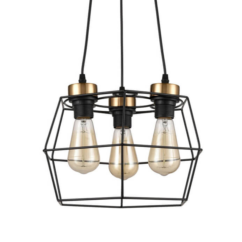 Люстра Loft Wire Cage Black lamp 3 Черный Люстра Loft Wire Cage Black lamp 3 Черный в Твери | Loft Concept