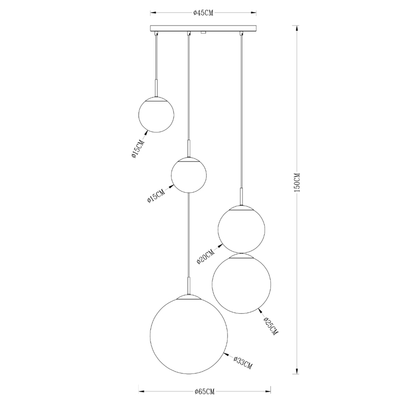 Люстра Ball Sunrise Pendant lamp smok 5 плафона Люстра Ball Sunrise Pendant lamp smok 5 плафона в Твери
