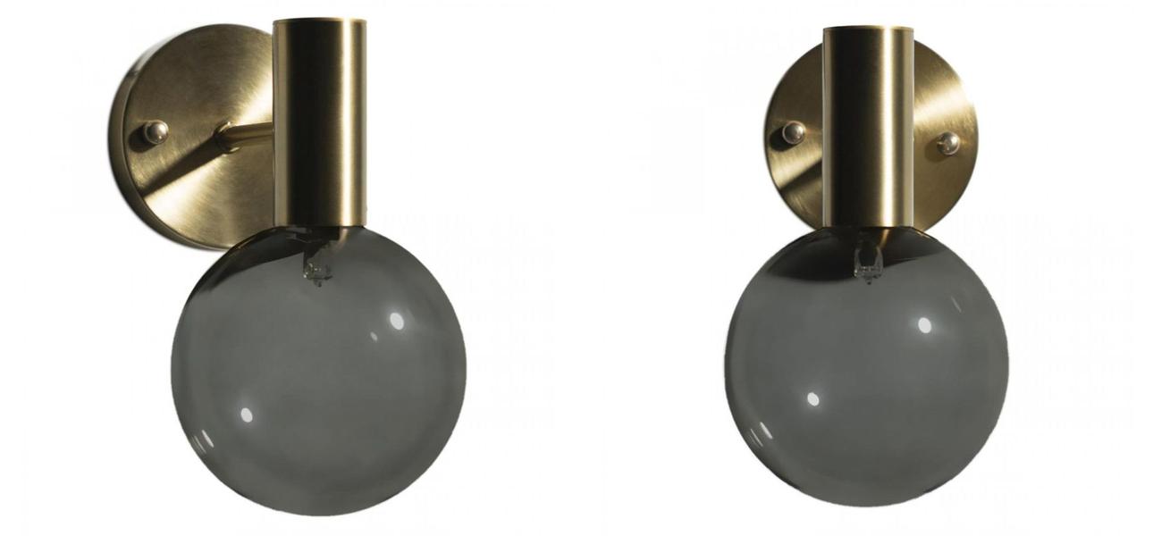 Бра с дымчатым стеклом Smoke Glass GOLD - фото