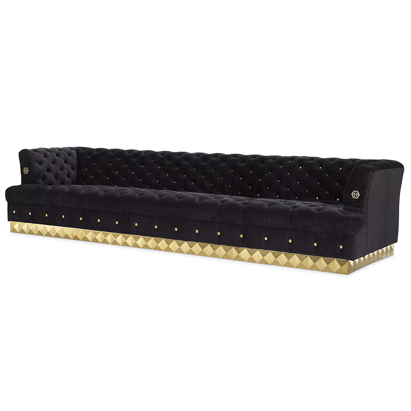 Диван Philipp Plein Sofa Rockstud L Черный Золотой Диван Philipp Plein Sofa Rockstud L Черный Золотой в Твери | Loft Concept