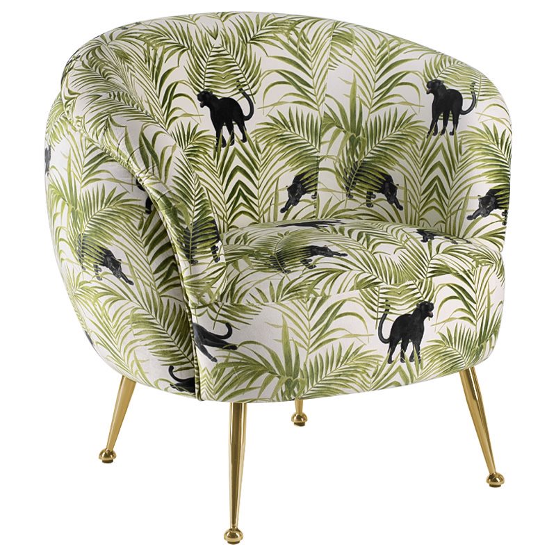 Кресло ARMCHAIR KELLIT Jungle Green Зеленый Глянцевое золото Кресло ARMCHAIR KELLIT Jungle Green Зеленый Глянцевое золото в Твери | Loft Concept