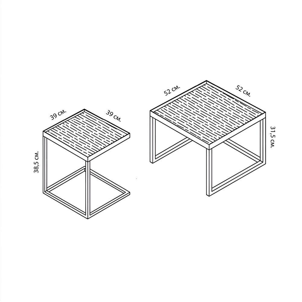 Комплект столиков с квадратными столешницами черные Black Table Combination Комплект столиков с квадратными столешницами черные Black Table Combination в Твери