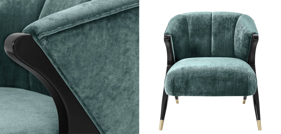Кресло Eichholtz Chair Pavone Aegean Green Кресло Eichholtz Chair Pavone Aegean Green - Loft-Concept в Твери