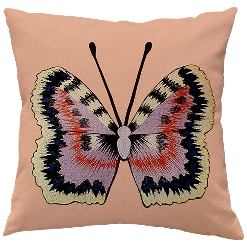 Декоративная подушка Стиль Gucci Butterfly Розовый пастельный Желтый Сиреневый Черный Декоративная подушка Стиль Gucci Butterfly Розовый пастельный Желтый Сиреневый Черный в Твери | Loft Concept