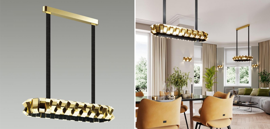 Люстра Rotus Gold Овальная Люстра Rotus Gold Овальная - Loft-Concept в Твери