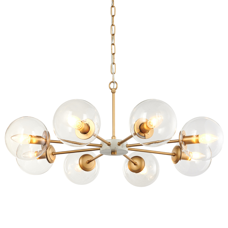 Люстра Monique Chandelier 78 Золотой Белый Прозрачный Люстра Monique Chandelier 78 Золотой Белый Прозрачный в Твери | Loft Concept