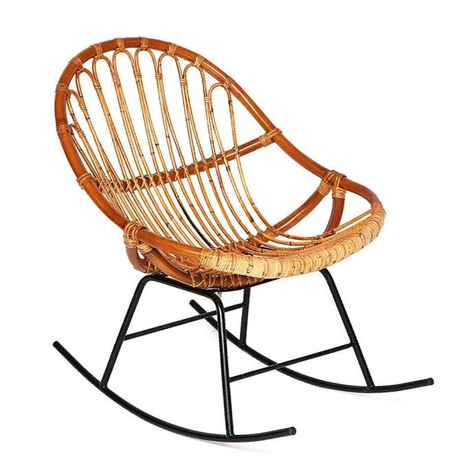 Стул качалка Bamboo brown Коричневый Черный Стул качалка Bamboo brown Коричневый Черный в Твери | Loft Concept