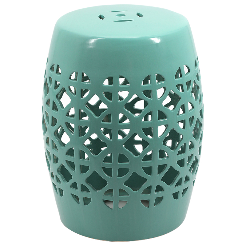 Керамический табурет Geometric Circles Garden Stool - Light Blue Бирюзовый Керамический табурет Geometric Circles Garden Stool - Light Blue Бирюзовый в Твери | Loft Concept