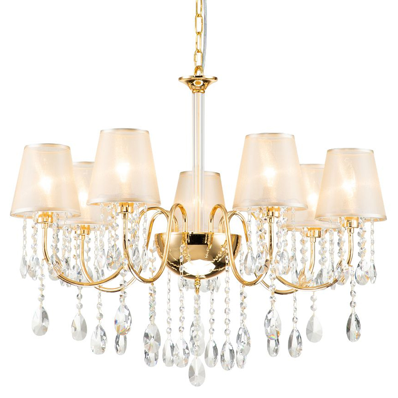 Люстра золотого цвета с хрустальным декором Dainty Light Золотой Янтарный Люстра золотого цвета с хрустальным декором Dainty Light Золотой Янтарный в Твери | Loft Concept