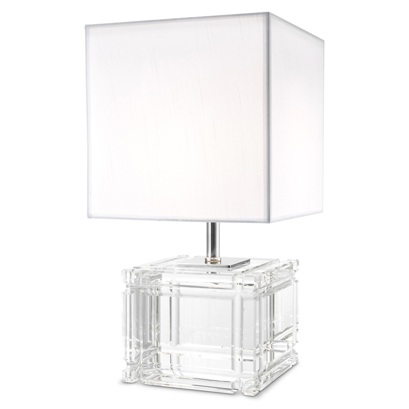 Настольная лампа Eichholtz Table Lamp Academia Прозрачный Белый Никель Настольная лампа Eichholtz Table Lamp Academia Прозрачный Белый Никель в Твери | Loft Concept